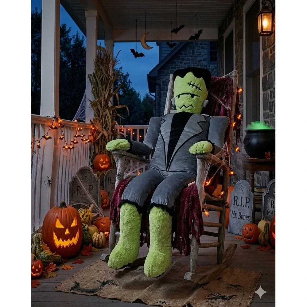 5ft Frankenstein Halloween Buddy Body Pillow Isaac Mizrahi 60x32 NEW Decorative
